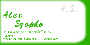 alex szopko business card